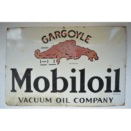 346 - Large enamel Gargoyle Mobiloil Vacuum Oil Company advertising sign, 90.9x59.8cm