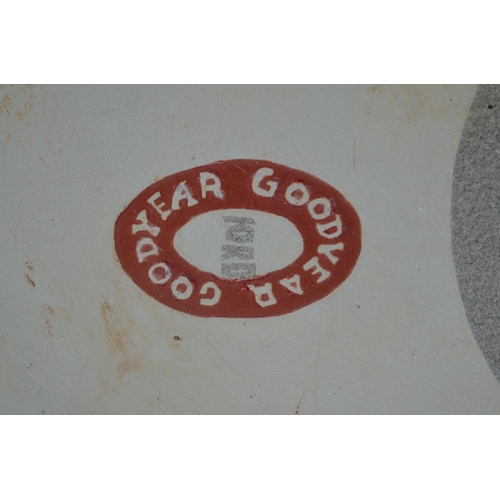 358 - Plate steel enamel advertising sign for Goodyear All Weather (tyres), 86.3cm x 55.5cm