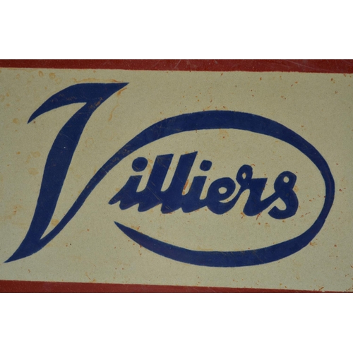 361 - Plate steel enamel advertising sign for Villiers Authorised Service Point, 61.3cm x 41.1cm