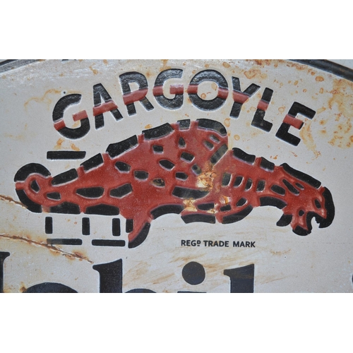 365 - Plate steel enamel advertising sign for Gargoyle Mobiloil, 39.7cm x 29.1cm