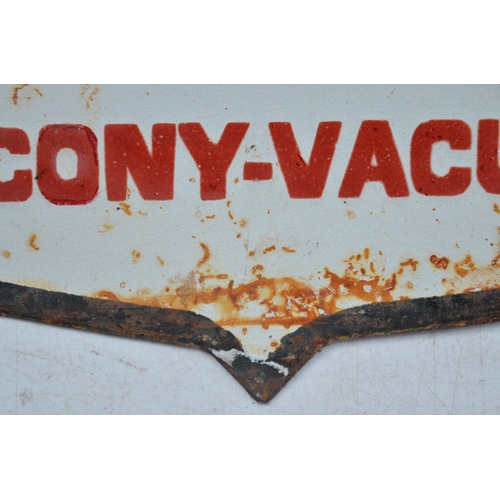 369 - Plate steel enamel advertising sign for Mobilgas Socony-Vacuum, 34.1cm x 32.9cm