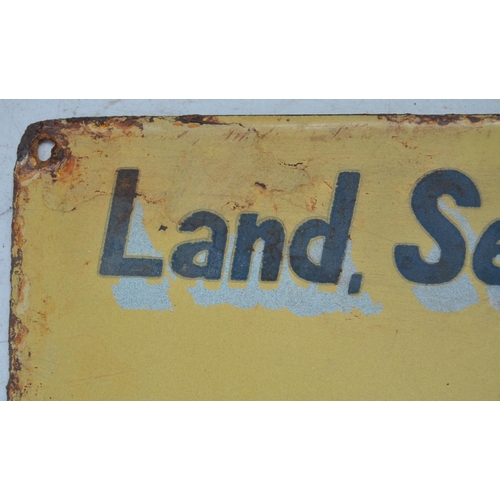 374 - Plate steel enamel advertising sign for Fiat Land, Sea, Air...Fiat Engineering, 50.4cm x 15.4cm