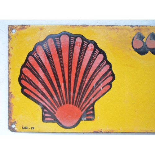 376 - Plate steel enamel advertising sign for Shell, 60.8cm x 15.3cm