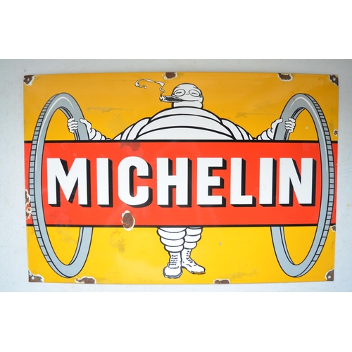 383 - Plate steel enamel advertising sign for Michelin, 59.9cm x 40.1cm.