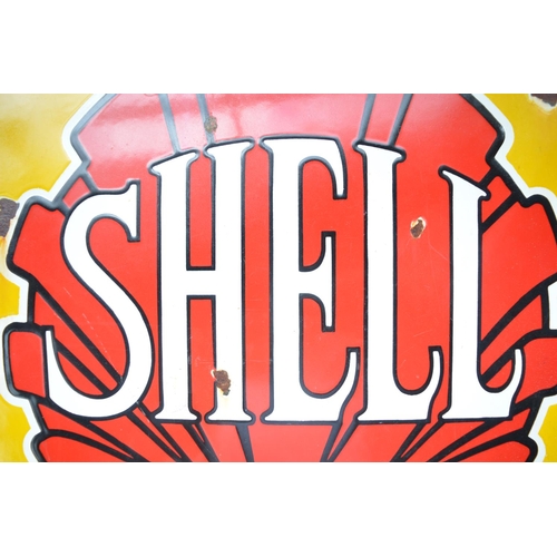 384 - Plate steel enamel advertising sign for Shell Spirit Oils, 40cm x 59.8cm.