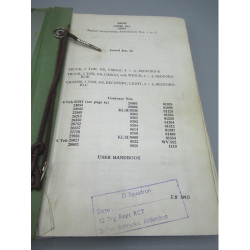 271 - Army user handbook for Bedford 4x4, Originally under the care of D Squadron 12 Trg Regt RCT based in... 