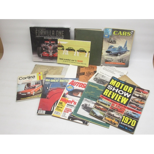 290 - Collection of motoring books and magazines inc. The Treasures of Formula 1 hardback w/slip-case, The... 