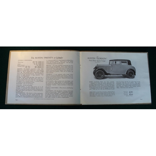 44 - Austin 'Gordon' models 1931 brochure