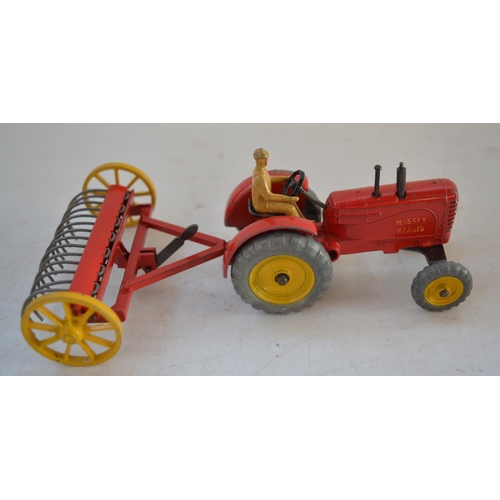 410 - Collection of vintage Dinky diecast model vehicles and trailers to include boxed 27AK Farm Tractor A... 