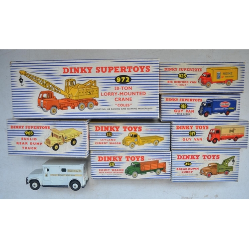 411 - Collection of 8 boxed and 1 unboxed vintage Dinky diecast vehicle models to include Supertoys 972 20... 