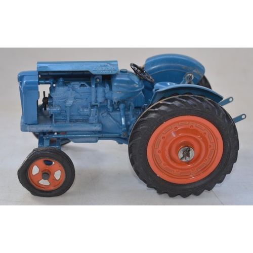 418 - Vintage Chad Valley large scale diecast clockwork Fordson Major Tractor model with original box and ... 