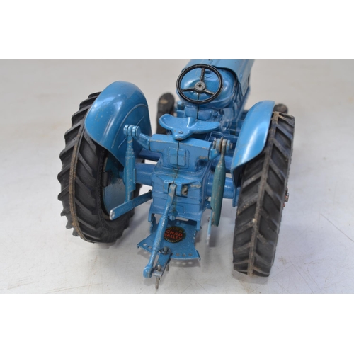 418 - Vintage Chad Valley large scale diecast clockwork Fordson Major Tractor model with original box and ... 