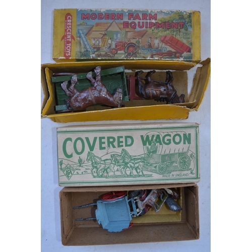 419 - Collection of vintage models and toys to include boxed  Crescent Toys Dexta Tractor, charming tinpla... 