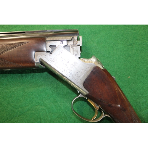 255 - 12 Bore Browning steel over-under shotgun, with ejectors, single trigger, barrel length 28