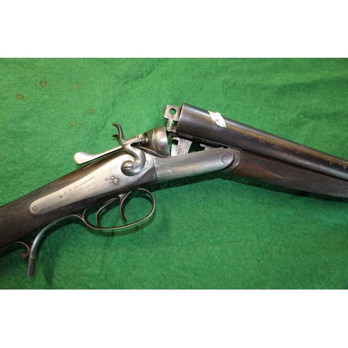 286 - 12 Bore G.B.Richardson of Barnard Castle double barrel hammer shotgun, NVN, barrel length 30