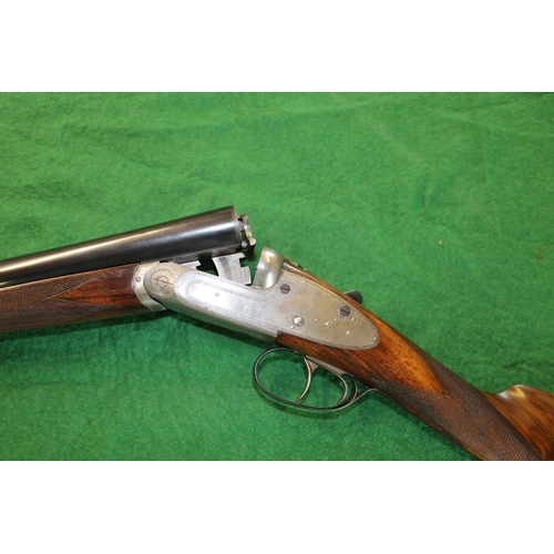 288 - 20 Bore R.Malentacchi side by side shotgun, with ejector, Serial no.030566, barrel length 28, length... 