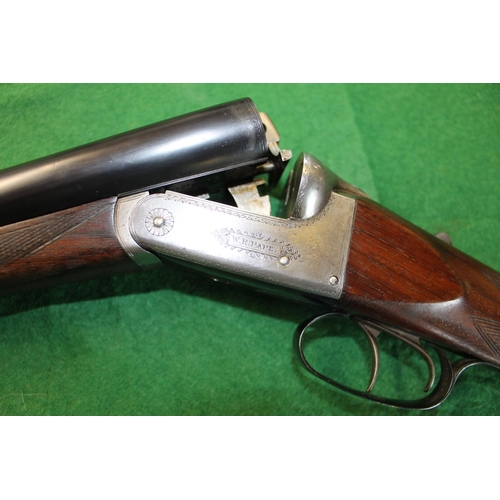 289 - 12 Bore W.R.Pape side by side shotgun, no ejector, Serial no. 13113, barrel length 30