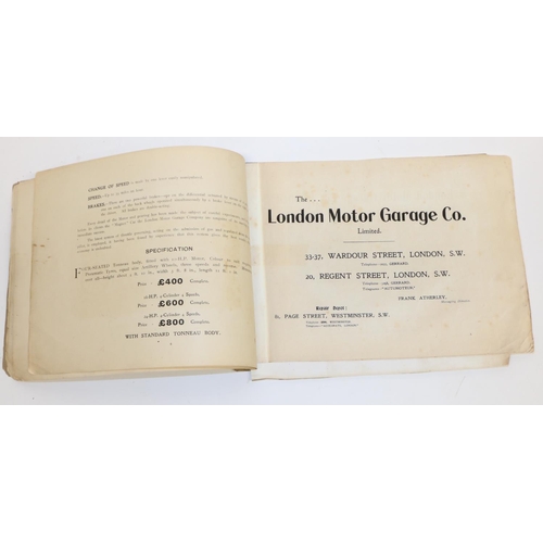 214 - The London Motor Garage Co. Ltd, 1902 paperback brochure advertising Magnet Cars, Lanchester Cars, P... 