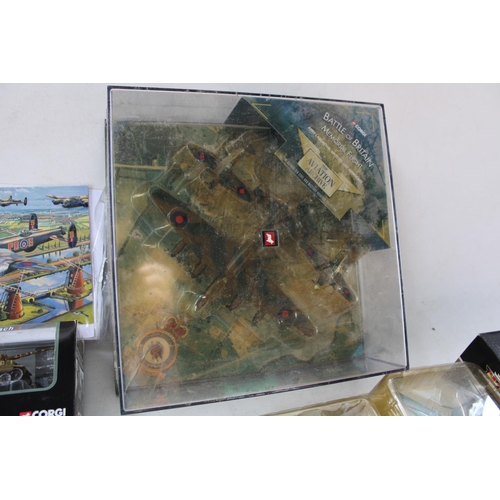 452 - Corgi Battle of Britain Memorial Flight Lancaster, Spitfire and Hurricane (sealed), other diecast mo... 