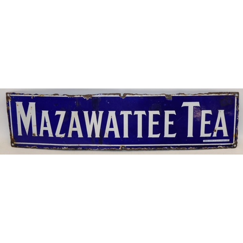 145 - Blue 'Mazawattee Tea' enamel sign, 60.5cm x `5cm