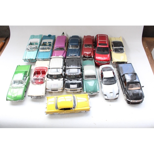 439 - 15x unboxed 1/18 scale diecast model vehicles incl. Maisto, Road Signature, Mira etc.