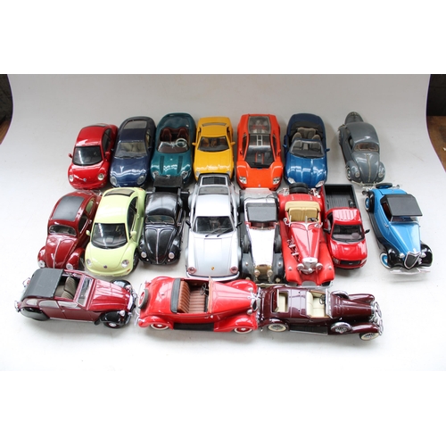 446 - Selection of 1/18 scale and other scale diecast model vehicles incl. Maisto, Solido, Motor max etc. ... 