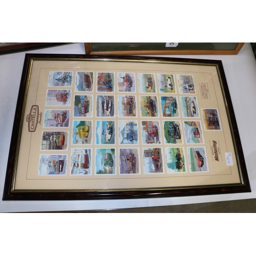 474 - Two sets of cigarette cards - Wills Military Motors and Ogdens Motor Races, framed as one, Castella ... 