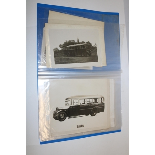 246 - Folder of approx. 30 Coachbuilder photos of 1930s coaches buses vans, etc.