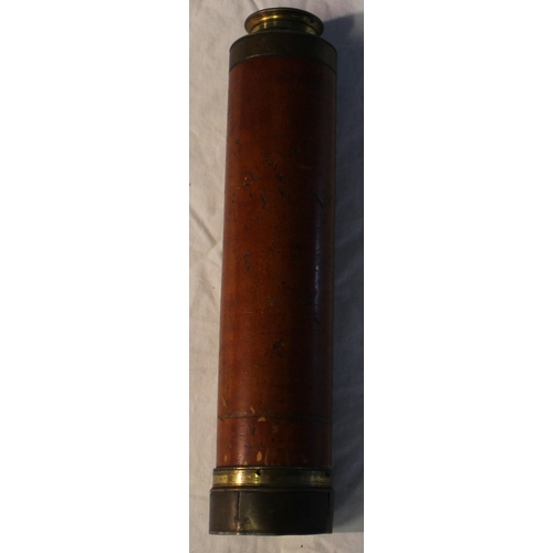 11 - Four draw wood and brass telescope
