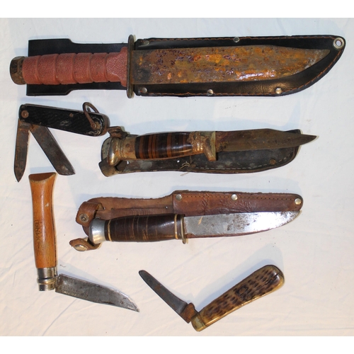 17 - Collection of knives inc. W. Saynor pocket knife, open all knife, etc. (6)