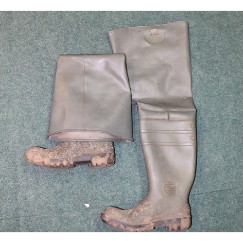 8 - John Norris of Penrith size 8 chest waders, pair of size 9 Suretred waders,  pair of Hopper Vision s... 