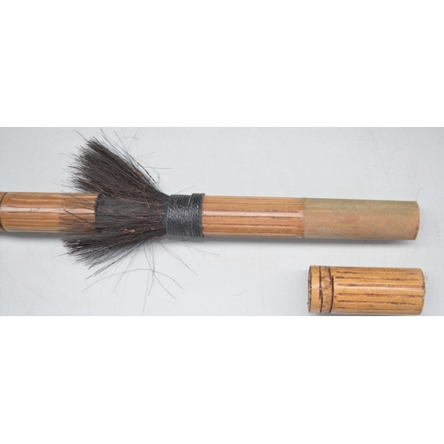 655 - Tribal style cane blowpipe with 3 steel tipped darts, L142cm