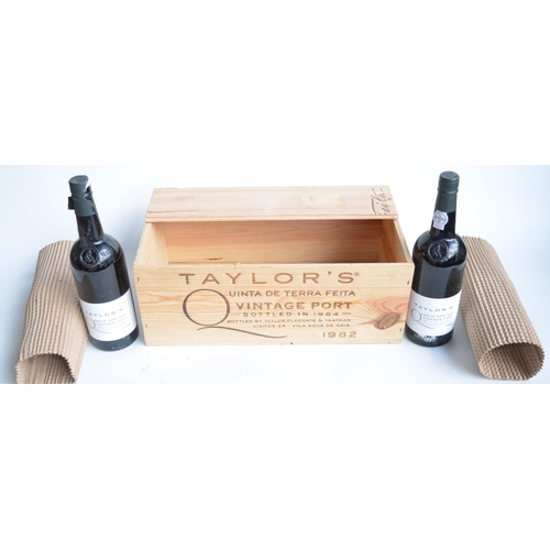 656 - Two unopened 75cl bottles of Taylor's 1982  Quinta De Terra Feita Vintage Port, bottled 1984, with w... 