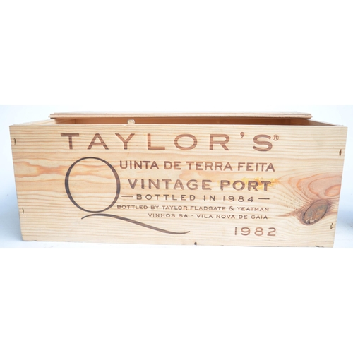 656 - Two unopened 75cl bottles of Taylor's 1982  Quinta De Terra Feita Vintage Port, bottled 1984, with w... 