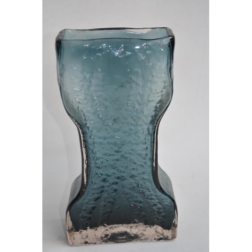 Whitefriars Waisted 9682 textured glass vase in indigo colourway as designed by Geoffrey Baxter C1967, H31cm