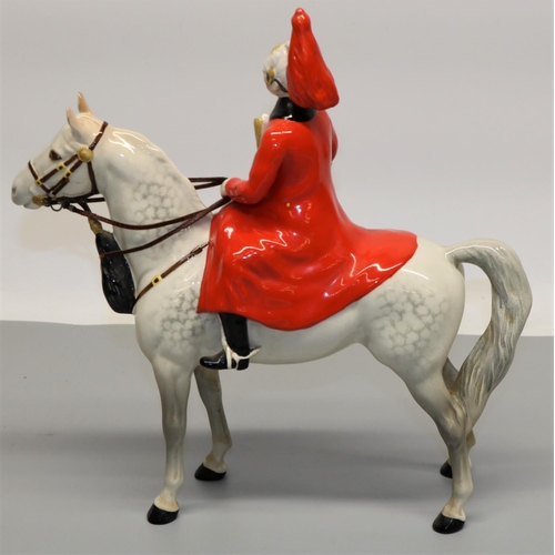 1250 - Beswick figure of a Life Guard on dappled grey horse, H25cm