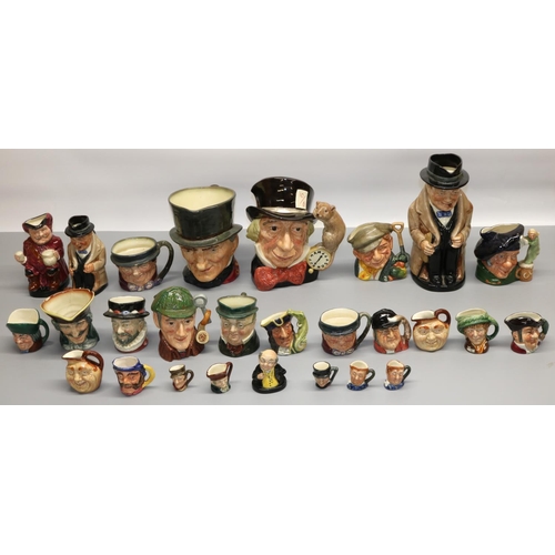 1253 - Collection of twenty six Royal Doulton character jugs, incl. Winston Churchill, John Peel, Tam O' Sh... 