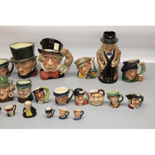 1253 - Collection of twenty six Royal Doulton character jugs, incl. Winston Churchill, John Peel, Tam O' Sh... 