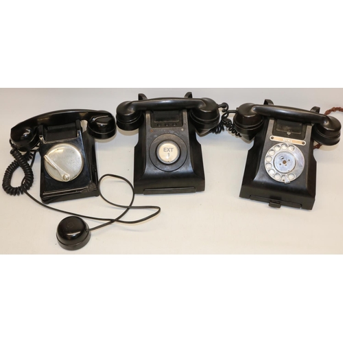 293 - GPO 326CB FWR 65/2A black bakelite telephone with No.164 S-34/234 handset, GPO 330L TE55/2A black ba... 