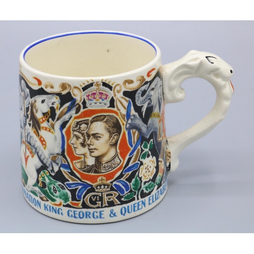 370 - Commemorative mug designed by Laura Knight to celebrate the 1937 coronation of King George and Queen... 