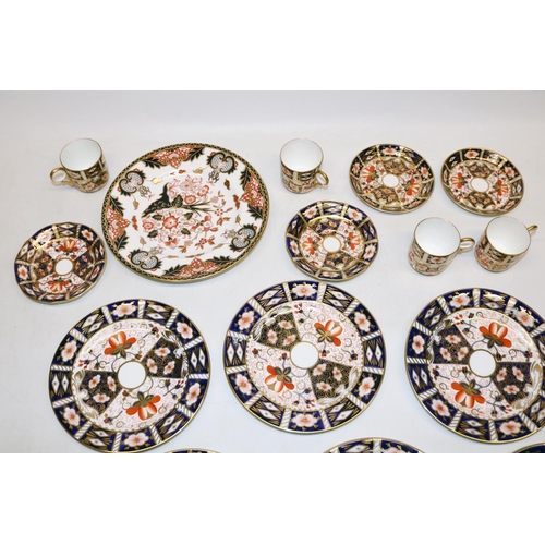 387 - Royal Crown Derby Imari: five Old Imari side plates D18.5cm, four Old Imari coffee cans and saucers;... 