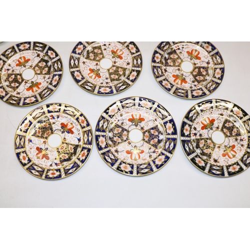 387 - Royal Crown Derby Imari: five Old Imari side plates D18.5cm, four Old Imari coffee cans and saucers;... 