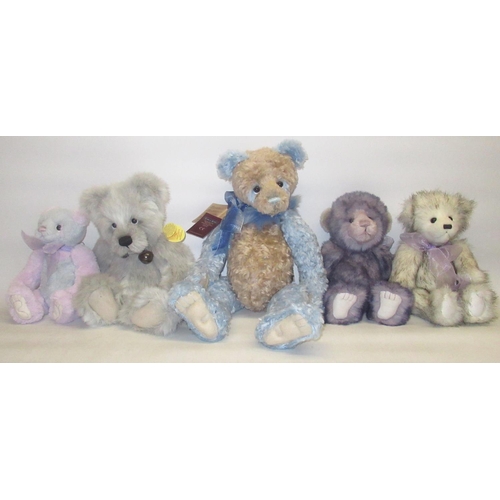 150 - Five Charlie Bears, including Olien, Molly, Kiki, Seren and Lena. Designed by Heather Lyall and Isab... 