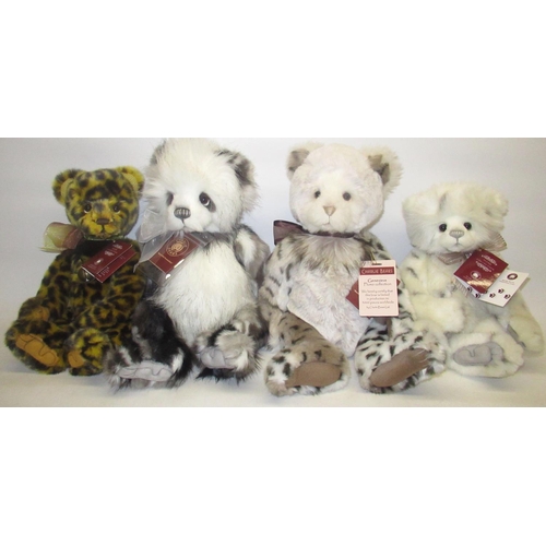 152 - Four Charlie Bears, including Licky Tissue, Chutney, Genevieve, and Kerry. Designed by Isabel Lee (4... 