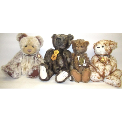 153 - Four Charlie bears. Including one limited edition Isabelle Collection bear 'little bear lost' 374/40... 