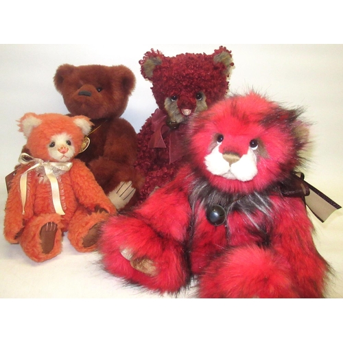 155 - Four Charlie Bears. Including two limited edition bears, An Isabelle collection bear, Lorenzo 271/30... 