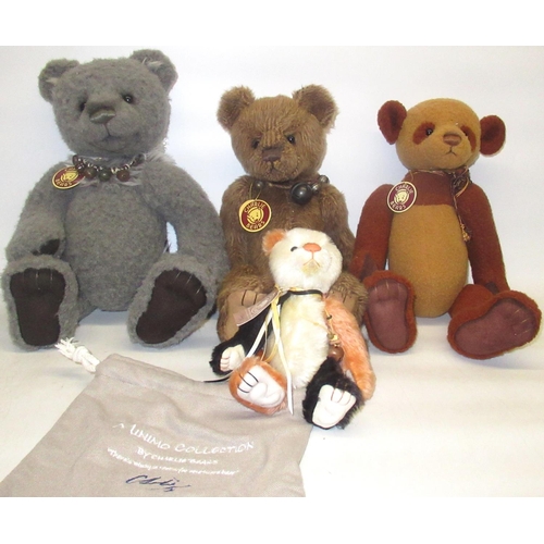 158 - Four Charlie Bears, Including Minimo collection bear Tito, Horatio, Fredbear and Ben. Designed by Is... 