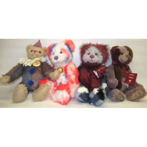 159 - Four Charlie Bears, including Brit, Felix, Medley and Bundle. Designed by Isabelle Lee and Marjan Jo... 