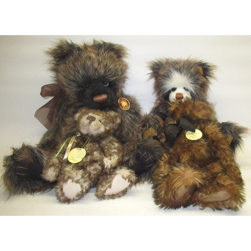 173 - Four Charlie Bears, including Ballantyne, Todd, Button and Freckles. Designed by Isabelle Lee and Ke... 