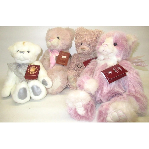 175 - Four Charlie Bears, including one limited edition Isabelle Collection bear 'Blancmange' 230/400. In ... 